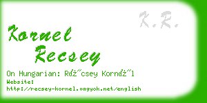 kornel recsey business card